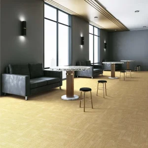 Nylon Printed Wall to Wall Durable Handmade Office Carpet Tiles Cream Color Sq Feet