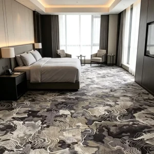 Nylon Wall to Wall Hotel Room Carpet Flame Retardant Silent Wear proof Custom Print Free Sample for Large Hotel Renovation Project