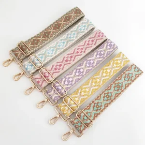 Nylon Webbing Shoulder Strap 5 cm Removable Strap Buckle Chain Handbag Luggage Bag Flower Print Accessories
