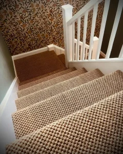 ODM Factory Custom Size Natural Fiber Herringbone Commercial Indoor Wall to Wall Woven Stair Runner Broadloom Sisal Carpet