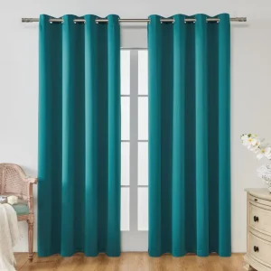 ODM OEM 2 Pieces Home Textiles Green Bedding High End Drapes Blackout Curtain Custom Curtains