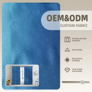 ODM OEM Factory Supply Jacquard Blackout Home Curtain Fabric New Design Window Embossed Nonwoven 100% Polyester Medium Weight