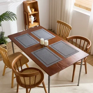 ODM OEM Hollow Rectangle Table Mats Waterproof Customized 1/4/6pcs Placemat Sets for Dining Table Decor