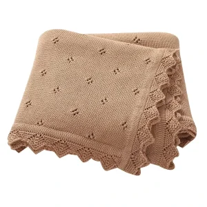 ODM Soft Cotton Knitted Baby Blanket Comforter Customized Floral Dot Pattern Baby Blanket for Newborns