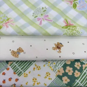 ODM&OEM Eco Friendly Organic Checkered Floral Pattern Digital Printed 100% Cotton 40s Lightweight Poplin Fabric for Boys Diapers