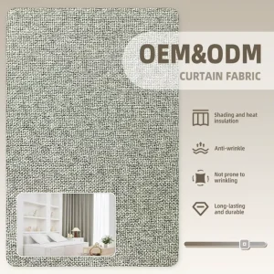 ODM&OEM Nonwoven High Quality 100% Polyester Heavyweight Blackout Curtains Fabric Grey Living Room