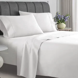 OEKO Certified 100% Cotton Bedding Sets Comfortable and Breathable Cotton Fiber Bed Sheets Deep Pocket Bed Sheet Set for Hotel