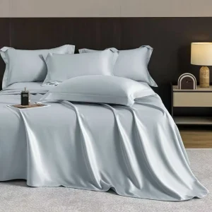 OEKO FSC 300TC 400TC Organic Bamboo 4 Piece Bed Sheets Fitted With Deep Pocket Flat Duvet Cover Customized Bedding Set