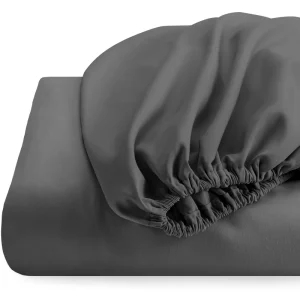 OEKO Gray Queen Microfiber180TC Elastic All-Season Fitted Sheet for Home Use