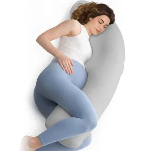 OEKO J Shaped Full Body Maternity Pillow with Removable Cover Pregnancy Pillows Support for Back Legs Belly Hips