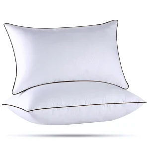 OEKO Skin-Friendly Breathable Alternative Filling Luxury Hotel Bed Pillows Set Modern Microfiber Queen Size with Solid Pattern