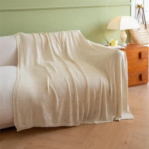 OEKO TEX 100% Nature Bamboo Fiber Modern Custom Sofa Bed Knitted Throw Blanket for Four Seasons
