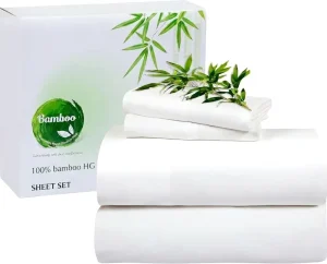 OEKO TEX 100% Organic Bamboo Woven Bed Sheet Set 100% Organic Viscose Derived From Bamboo Bed Sheet Set Cooling