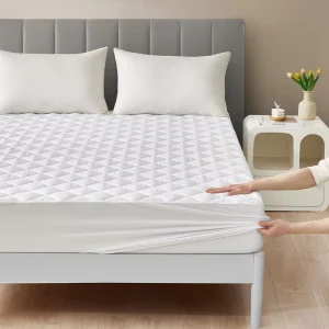OEKO TEX Certification Anti Dust Mitel Mattress Protector Pad Quilted Waterproof Mattress Protector with Skirt