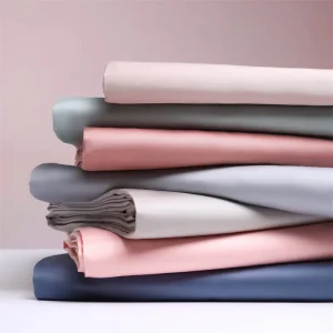 OEKO-TEX Certified 100% Cotton 300TC King Size Bed Sheet Set 4pcs Includes Flat Fitted Pillowcases Solid Pattern for Hotel Home