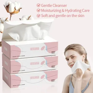 OEKO TEX Certified 100% Cotton Disposable Face Towel 60pcs box 1 Ply Bulk for B2B Buyers Custom Logo