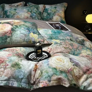 OEKO TEX Certified Eco Friendly Eucalyptus Lyocell Princess Printed 4 Piece Breathable Bedding Set Silky Smooth