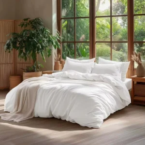 OEKO TEX Certified Hotel Bedding Set 400TC 100% Cotton 150+ Times Industrial Washable White Linen