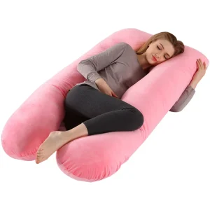 OEKO TEX Certified Premium Filling Washable Cover Hip Pain Relief Pregnancy Pillow for Growing Baby Bump