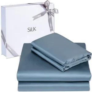 OEKO TEX Certified Seamless Pure Silk Satin Bedding Sheet Charmeuse 100% Mulberry Silk Flat Sheet Fitted Sheet