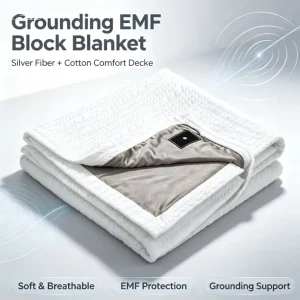OEKO TEX Certified Silver Fiber Organic Cotton Grounding EMF Block Blanket Comfort Sleep Full Body Faraday Protection 300tc
