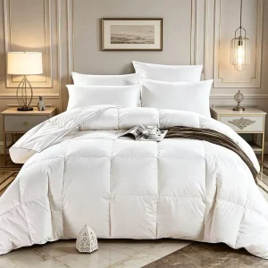 OEKO TEX Certified White Duvet Insert Box Stitch Fluffy Comforter Hypoallergenic Quilt Core Custom Packaging Hotel Duvet Inner
