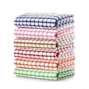 OEKO TEX Kitchen Towels Woven Soft Cotton Fabric Absorbent Water Quick Dry Eco Friendly Tea Towels Cleaning Dish in Stock