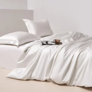 OEKO TEX Luxury Home Textile Cooling Organic Bamboo 4-Piece Bedding Set Solid Color Breathable Antibacterial Eco Friendly 60S