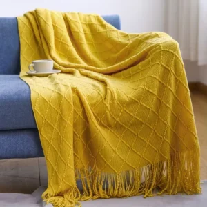 OEKO-TEX Soft Knitted Home Blanket Throw Thin Lightweight Summer Nap Blanket for Sofa Bed Luxury Boho Decor OEM