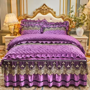 OEKO TEX Winter Bedspread Slip Set Luxury Embroidered 4 Piece Flat Sheet Pillowcase Bed Cover 200TC Washable Customized Size