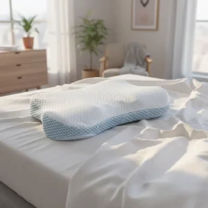 OEKO Tex Ergonomic Butterfly Memory Foam Pillow with Marine Pattern Ice Silk Cover for Neck Support Side Back Sleeper Deep Sleep
