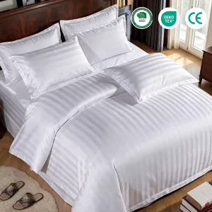 OEM 100% Cotton Breathable Hotel Bedding Set White Queen King Duvet Cover Sheet Pillowcase for Hospitality Procurement