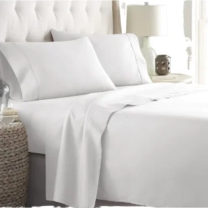 OEM 100% Cotton Fabric Custom Hotel Bed Linen White Pillowcase Bulk Queen Size Bedding Set