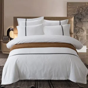 OEM 100% Cotton Hotel Duvet Cover Flat Bedsheet Set Bedding Set