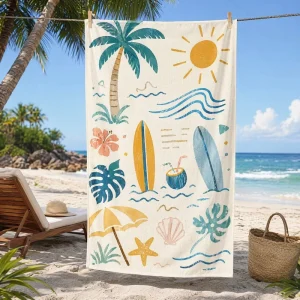 OEM 100% Cotton Terry Luxury Eco Friendly Beach Towel Custom Stripe Design Logo Large Oversized Absorbent Soft Hotel