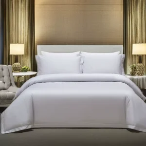 OEM 100% Egyptian Cotton Comforter Set Queen/King Bed Linen Fitted Sanding Hotel Bedding Set