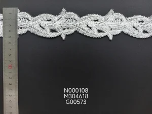 OEM Accept Sheer Knitted Polyester Embroidery Fabric 5.5cm Width Narrow Stripe Design Customizable Accessory