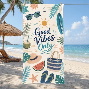 OEM Bulk 100% Cotton Terry Beach Towel Custom Striped Print Logo Large Oversized Absorbent Soft Hotel Pool Swim Towel