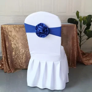 OEM Chair Flower Decoration Satin Polyester Modern Style Chair back Sashes Chair Strap Decoration Stool Wedding