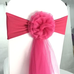 OEM Chair Sash Satin Organza Spandex Stretch Banquet Wedding Table Sashes Chair Covers Bows Wedding Chair Sashes