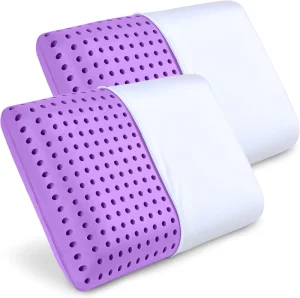 OEM Cooling Memory Foam Pillows 2 Pack Ventilated Lilac Dreamer Bed Pillow Reading and Bed Rest Pillows