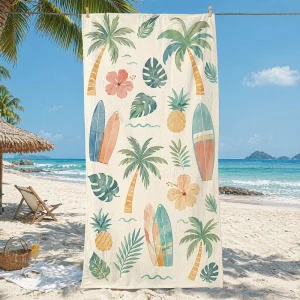 OEM Custom 100% Cotton Terry Beach Towel Logo Design Large Oversized Soft Absorbent Pool Swim Hotel Towel