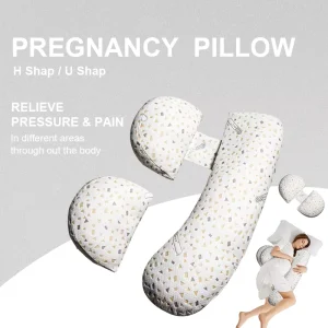 OEM Custom Cotton Soft Adjustable UH Shape Pregnancy Pillow Body Support Maternity Pillow with Detachable Pillow Cover