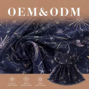 OEM Custom Design Factory Sequin Bead Mix Mesh Fabric for Prom Dress Formal Wear Soft Tulle Net Beaded Lace Material
