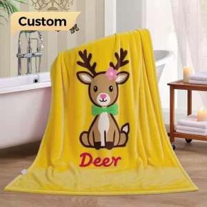 OEM Custom Designed 100% Polyester Fleece Flannel Travel Blanket Plain Solid Animal Print Blanket