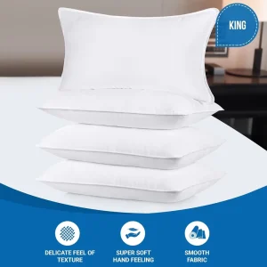 OEM Custom Logo Solid Neck Support Luxury Hotel Pillow 100% Cotton Cover Microfiber Filling Certified Soft Bed Pillow for