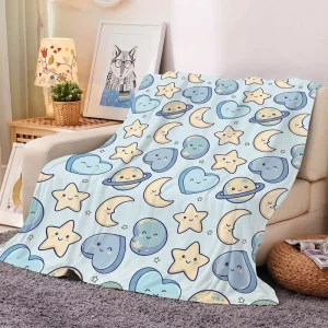 OEM Custom Printed Solid Knitted Flannel Blanket for Bed Soft Cozy Breathable Anti Static Machine Washable Throw Home Hotel