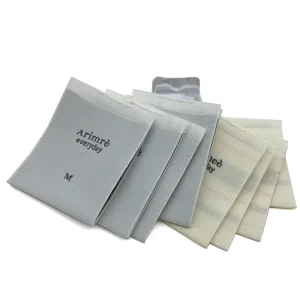 OEM Custom Private Brand Logo End Folded Textile Machine White Damask Woven Neck Labels for Garment Clothing
