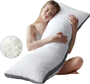 OEM Custom Shredded Memory Foam Full Body Support Pillow Long Size Soft Orthopedic Bed Pillows for Side Sleepers