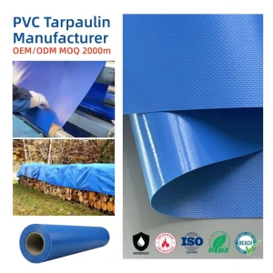 OEM Custom UV Stabilized PVC Coated Tarpaulin 900GSM High Tensile Strength Vinyl Tarp for Outdoor Grain Pile Cover